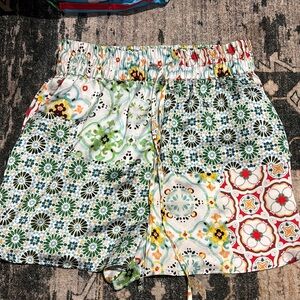 Zara Multicolor Floral and Geometric Shorts
